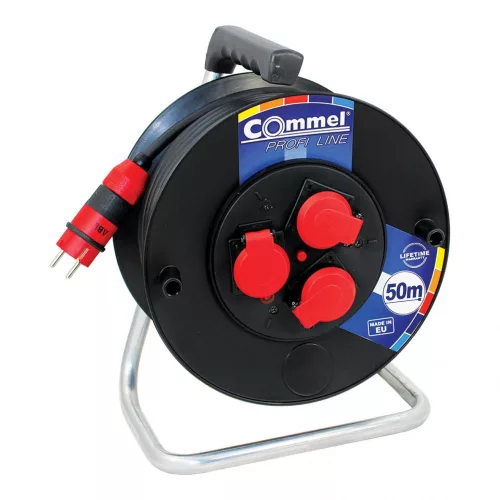 COMMEL Kábeldobos hosszabbító, H05RR-F 3G1,5 / 50 m