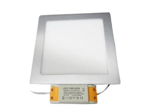 DB LED panel, süllyesztett, négyzet, 12W, 850lm