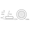 Lumen LED lámpa, beépíthető, 220-240V AC, 4W, IP44, 4000K, szatén nikkel 