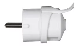 Commel hátsó kivezetésű földelt dugvilla, 16A- 250V, IP20, fehér