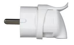 Commel oldalsó kivezetésű földelt dugvilla, 16A, 250V, IP20, fehér