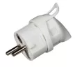 Commel oldalsó kivezetésű földelt dugvilla, 16A, 250V, IP20, fehér