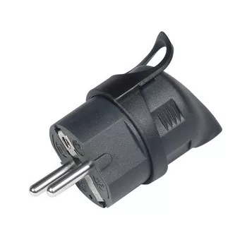   Commel oldalsó kivezetésű földelt dugvilla, 16A, 250V, IP20, fekete