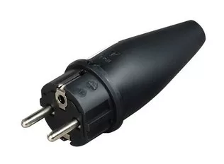 Commel lengő gumi dugvilla, 16A, 250V, IP44, fekete