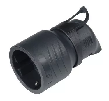 Commel lengő dugalj, 16A, 250V, IP20, fekete