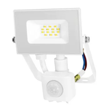   Commel LED reflektor, 10W, 4000K, 1400lm, IP44, mozgásérzékelővel, fehér
