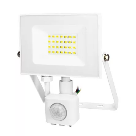 Commel LED reflektor, 20W, 4000K, 1600lm, IP44, mozgásérzékelővel, fehér