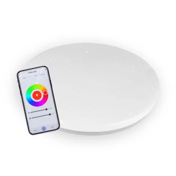   COMMEL WiFi-s , okos mennyezeti lámpa, 24W, 2500lm, 380mm, RGB, csillogós;