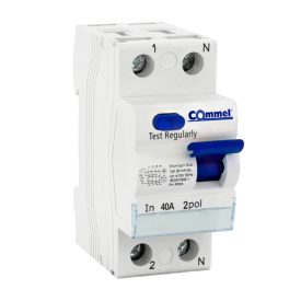   Fi-relé, Áramvédő kapcsoló, 2P, 30 mA, AC típus, IP20, 40 A,  6 kA