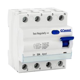   Fi-relé, Áramvédő kapcsoló, 4P, 30 mA, AC típus, IP20, 40 A, 6 kA