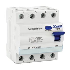   Fi-relé, Áramvédő kapcsoló, 4P 30 mA, A típus, IP20, 40 A,  6 kA