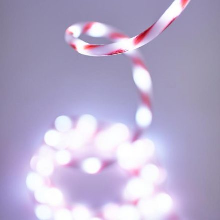 Karácsonyi LED sor, Piros/fehér, 5 méteres