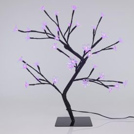   CHERRY TREE, 36 LED 5mm WITH TRANSPARENT SILICONE FLOWERS, WITH ADAPTOR, BLUE LED, LEAD WIRE 500cm, 45cm, IP44 600-30516