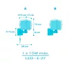 Dalber Oldalfali lámpa, E27, max. 15W LITTLE SHARK