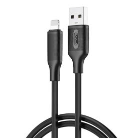  TelForceOne , XO TÖLTŐKÁBEL, USB - Lightning , 1 MÉTER, 2,4A, Fekete