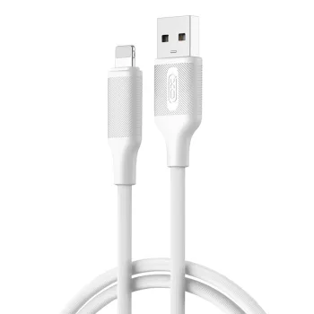   TelForceOne , XO TÖLTŐKÁBEL, USB - Lightning , 1 MÉTER, 2,4A, Fehér