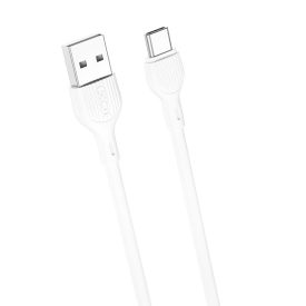   TelForceOne, XO TÖLTŐKÁBEL, USB - USB-C, 2 MÉTER, 2.1A, fehér