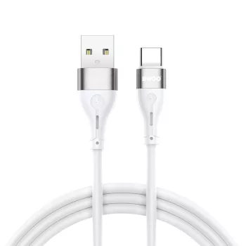   TelForceOne, BWOO SzilikonTÖLTŐKÁBEL, USB-USB-C, 3A, 1 MÉTER, , Fehér