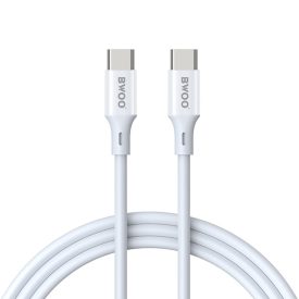   TelForceOne , BWOO TÖLTŐKÁBELl, USB-C-USB-C, 60W, 1 MÉTER, , Fehér
