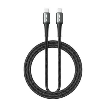   TelForceOne , BWOO TEXTIL TÖLTŐKÁBEL, USB-C - USB-C , 2 MÉTER, 60 W, Fekete