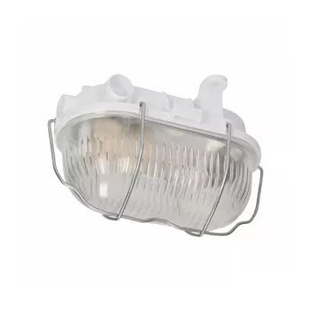   OVAL lámpatest, 60W, E27, IP54, üveg lámpabúra, acél burkolat