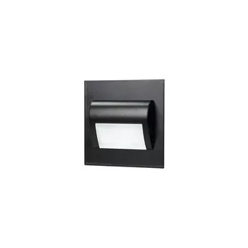   DRACO LED NEW 1,5W, süllyesztett lépcsőházi lámpatest 12VDC, 30lm, 6000K, fekete, innovatív beépítés