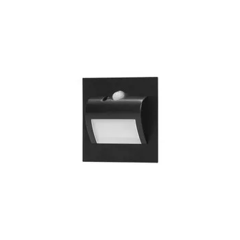   DRACO LED NEW 1,5W, süllyesztett lépcsőházi lámpatest 12VDC, 30lm, 4000K, fekete, szürkület és mozgásérzékelős