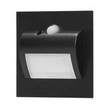 DRACO LED NEW 1.5W, süllyesztett lépcsőfény 12VDC, 30lm, 6000K, fekete, mozgás- és szürkületérzékelővel