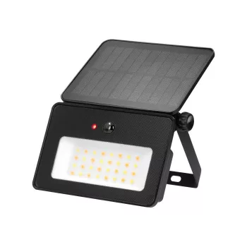   ORNO szolár LED reflektor mozgásérzékelővel, CCT, 10W, IP54, 10W, 3000-4000-6500K, 700 lm, 60x187x152 mm, 2400 mAh Li-ion akkumulátor, 180 fokos érzékelés, hatótávolság: 4-6 m, sugárzási szög: 80°