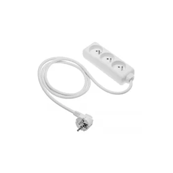   Hosszabbító kábel, 3 aljzat, 2000W, AC220-240V,50/60Hz, 5m, 3x1 mm˛, FRANCIA