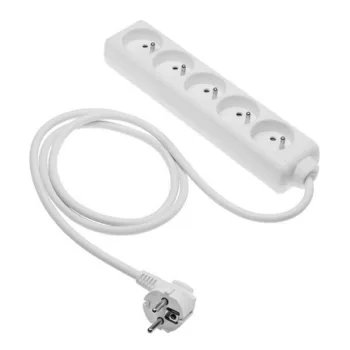   Hosszabbító kábel, 5 aljzat, 2000W, AC220-240V,50/60Hz, 3m, 3x1 mm˛, FRANCIA