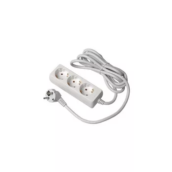   Hosszabbító kábel, 3 aljzat, 3500W, AC220-240V, 50/60 Hz, 3 m, 3x1,5 mm˛, SCHUKO
