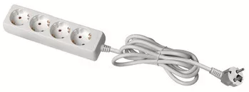 Hosszabbító kábel, 4 aljzat, 3500W, AC220-240V, 50/60 Hz, 5 m, 3x1,5 mm˛, SCHUKO