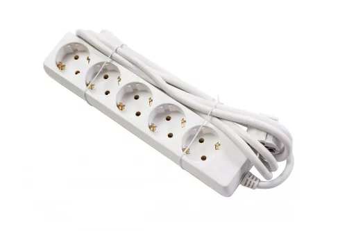 Hosszabbító kábel, 5 aljzat, 3500W, AC220-240V, 50/60 Hz, 3 m, 3x1,5 mm˛, SCHUKO