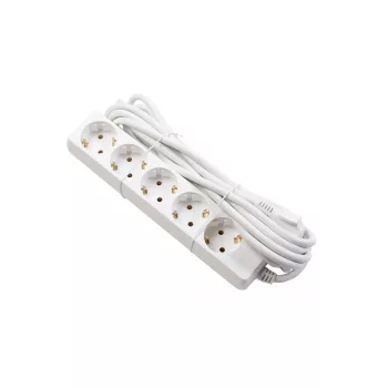   Hosszabbító kábel, 5 aljzat, 3500W, AC220-240V, 50/60 Hz, 5 m, 3x1,5 mm˛, SCHUKO