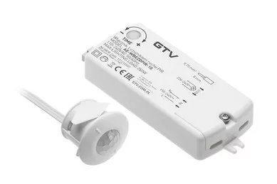 Érintésmentes kapcsoló PIR 230V, max.250W, kábel 2m, fehér