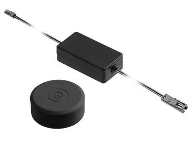 Vezeték nélküli érintésmentes kapcsoló be-ki max. 60W, 12V, hatótávolság 12 m, IP20, fényerőszabályzó, miniAMP, fekete