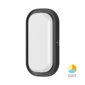   Braytron LED oldalfali lámpa, 18W, IP65, CCT, 2020lm, fekete, ovális