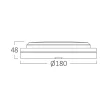 Braytron LED mennyezeti lámpa, 12W, IP65, CCT, 1320lm, fehér, kerek
