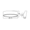   Braytron LED kültéri lámpa, 12W, 1140lm, 4000k, IP65, kerek