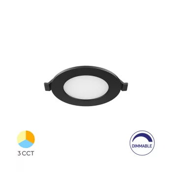   Braytron LED panel süllyesztett, CCT, 4W, 280lm, IP40, fekete