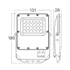   Braytron LED Reflektor, CCT-s, 3000-4000-6500K, 20W, 2200lm, IP65