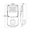   Braytron LED Reflektor mozgásérzékelővel, CCT-s, 3000-4000-6500K, 10W, 1100lm, IP54