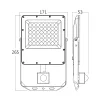   Braytron LED Reflektor mozgásérzékelővel, CCT-s, 3000-4000-6500K, 50W, 5500lm, IP54