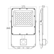 Braytron LED Reflektor mozgásérzékelővel, CCT-s, 3000-4000-6500K, 50W, 5500lm, IP54