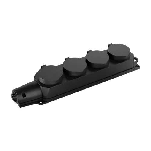 Braytron csapfedeles dugalj 4-es kábel nélkül, 3600W, 16A, IP44, Fekete