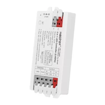   Mi-Light - E2-RF - 2-in-1 Group Control mini csoport (zóna) vezérlő (egyszínű, CCT LED szalaghoz), karos (csatos) bekötés