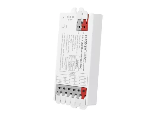 Mi-Light E3-RF 3-in-1 Group Control csoport (zóna) vezérlő (RGB, RGBW, RGB+CCT LED szalaghoz) karos (csatos) bekötés