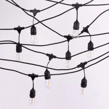   Ecolight LED fényfüzér, 10db E27, 1W, 2700K kisgömbbel, IP44, 10m (fényforrást tartalmazza)