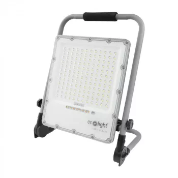   Ecolight Led Hordozható Reflektor, 100W, 5000K, 2340lm, 5V DC 2-3A, IP65, 90°, 9Ah
